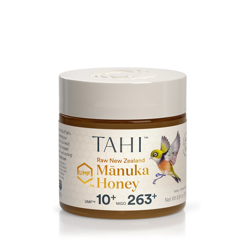 high quality tahi manuka honey from new zealand certified umf 10+ mgo 263+ for daily wellness and immune support, 250gr. 8.8oz